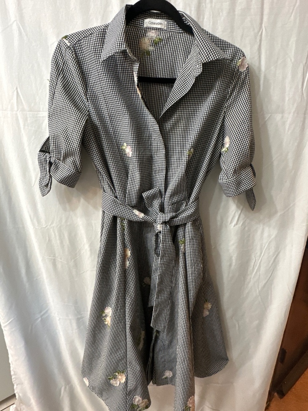 Calvin Kevin A- Line  Belted Shirt Dress